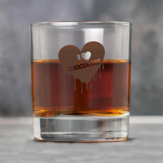 I Love Chocolate Candy Heart Lover Rock Glasses