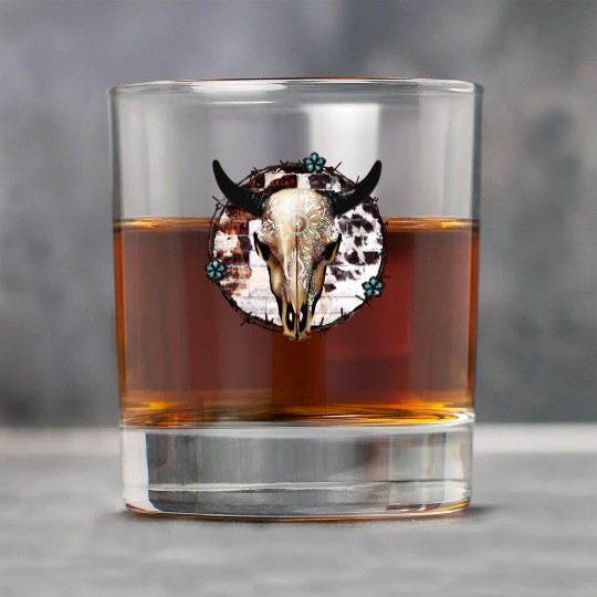Bull Skull Western Rock Glasses