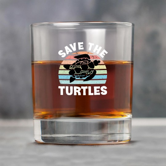 Save The Turtles Sea Turtle Retro Sunset Rock Glasses