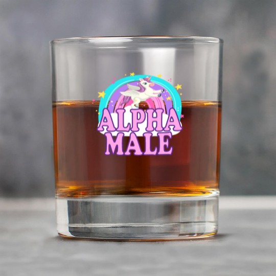 Ironic Alpha Male Unicorn Rainbow Funny Rock Glasses