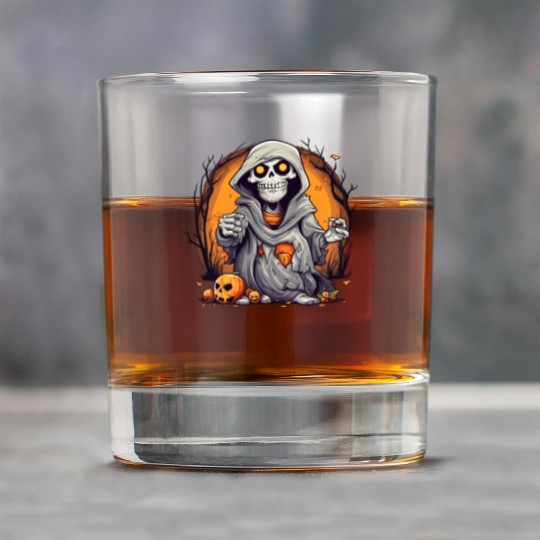 Eerie Halloween Ghoul Art, Spooky Season Delight 5 Rock Glasses