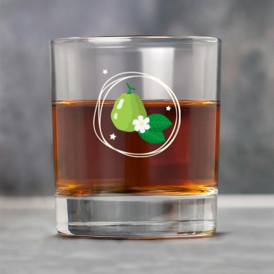 Guava With Flower And Leaves Rock Glasses