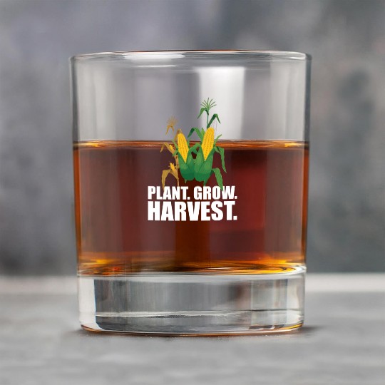 Corn Farmer Plant Grow Harvest Rock Glasses