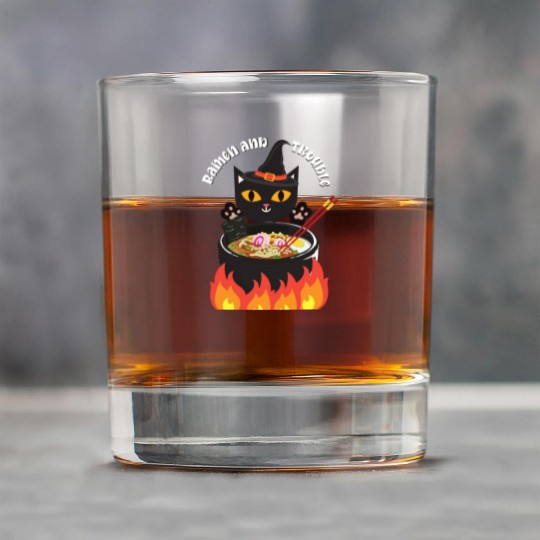 Halloween Black Cat, Ramen and Trouble Rock Glasses