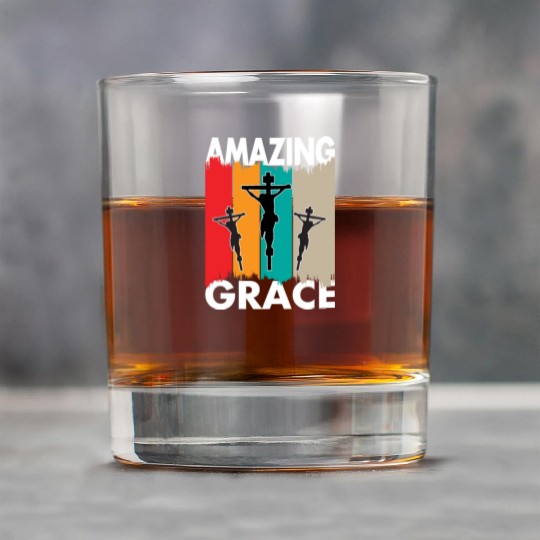 Amazing Grace Love Jesus Christian Christmas Rock Glasses