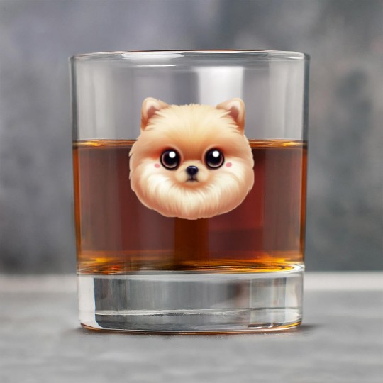 Playful Pomeranian Artwork Rock Glasses