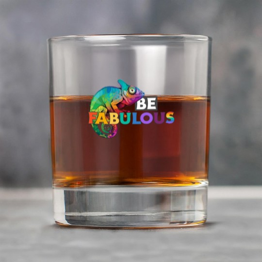 Be fabulous! with rainbow colored chameleon Rock Glasses