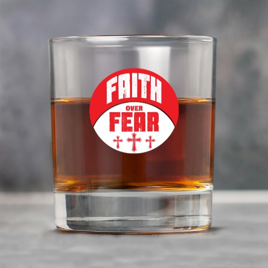 Faith Over Fear Love Jesus Christian Christmas Rock Glasses