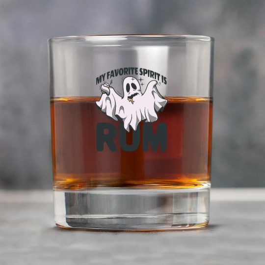 My Favorite Spirit Is Rum Halloween Rum Ghost Rock Glasses