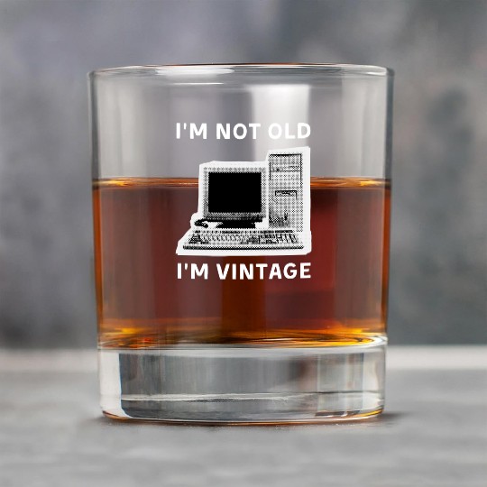 I'm Not Old. I'm Vintage Computer Dot Halftone Rock Glasses
