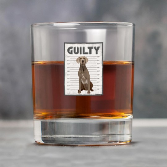Guilty Weimaraner Mug Shot Rock Glasses