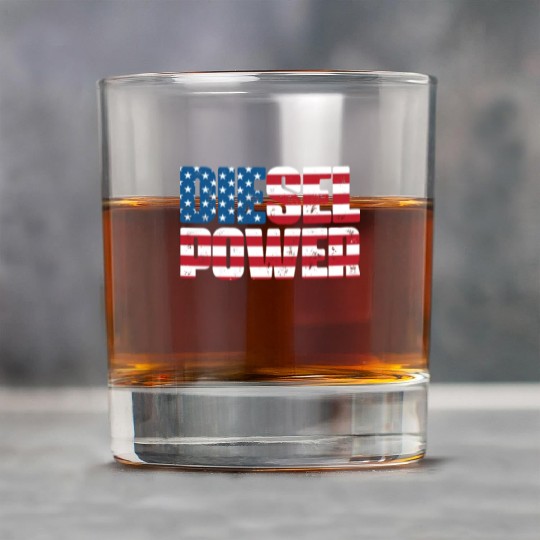 Diesel Power American Flag Rock Glasses