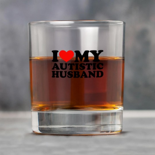 I Love My Autistic Husband Heart My Husband Autism Rock Glasses