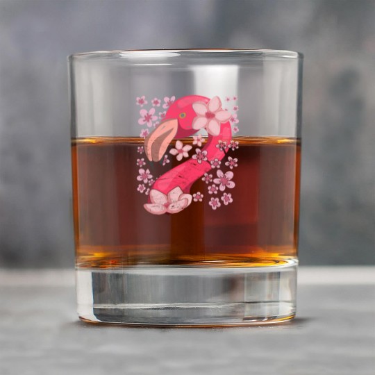 Cherry Blossom Bird Gift Sakura Pink Flamingo Rock Glasses