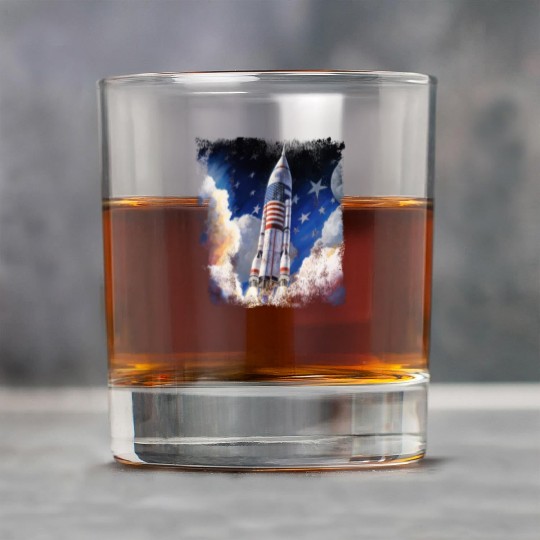 Patriotic Starship US Astronauts Stars and Stripes Rock Glasses