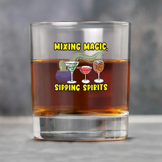 Mixing Magic Sipping Spirits Bartender Halloween Rock Glasses