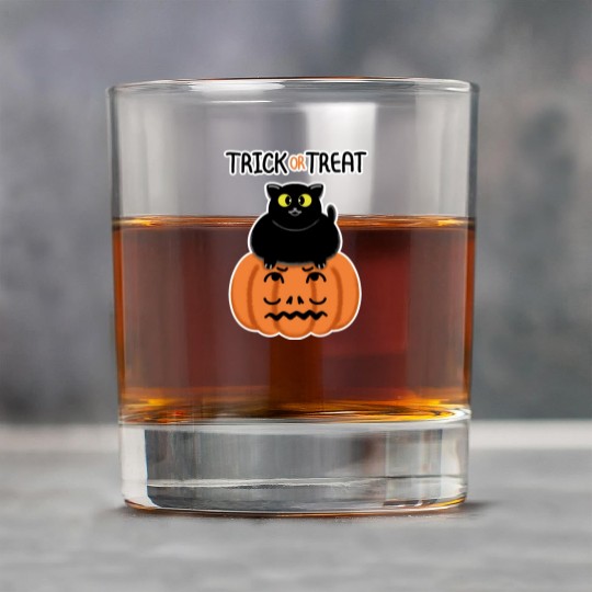 Trick or Treat Black lucky cat with sweetest eyes. Rock Glasses