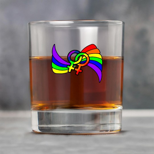 Gender lesbians logo in rainbow colors Rock Glasses