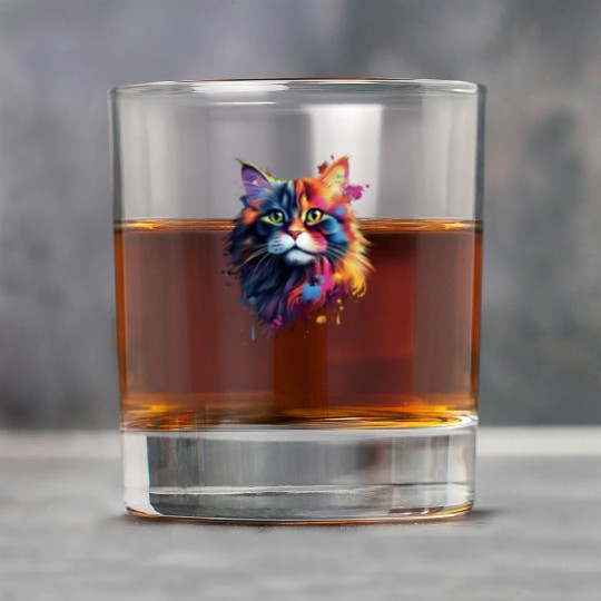 Color Explosion Persian Cat Art Rock Glasses