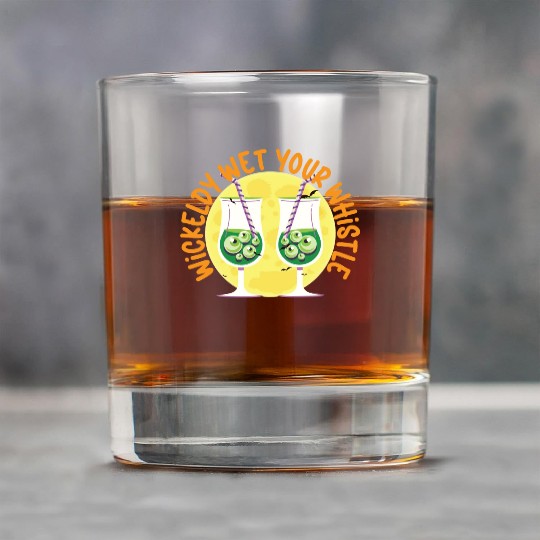Wickedly Wet Your Whistle Bartender Halloween Rock Glasses