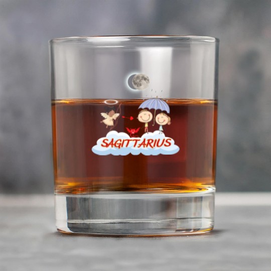 Zodiac Sign Sagittarius Astrology Angel & Bow Rock Glasses
