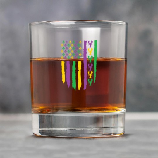 American Flag Lobster Fleur Mardi Gras Rock Glasses