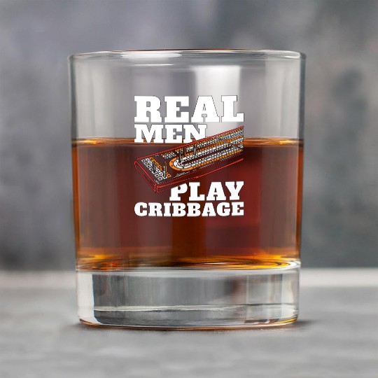 Cribbage Real Men Play Cribbage Loves Board Game Rock Glasses