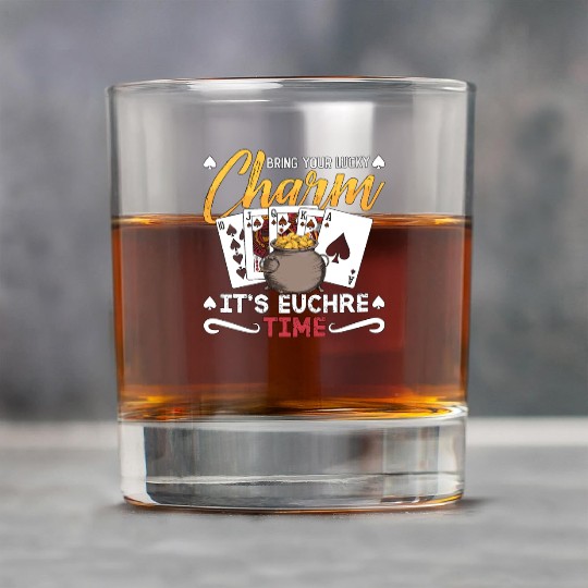 Euchre Bring Your Lucky Charm It's Board Game Rock Glasses