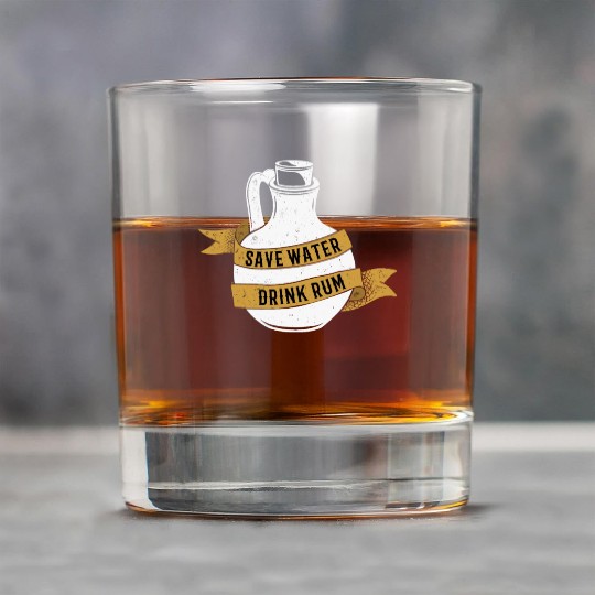 Save Water Drink Rum Rock Glasses