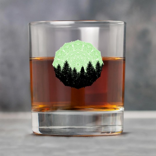 Green Forest Mandala Pacific Northwest Rock Glasses