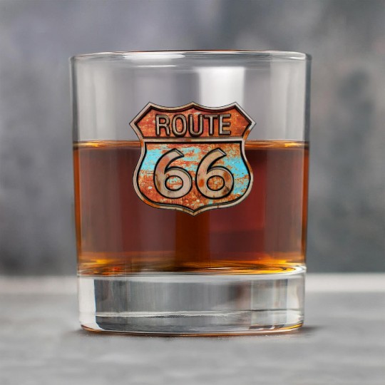 Route 66 vintage sign - Rusty metal sign Rock Glasses