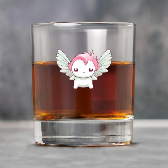 Sweet Axolotl with Angel Wings: Heavenly Design Rock Glasses