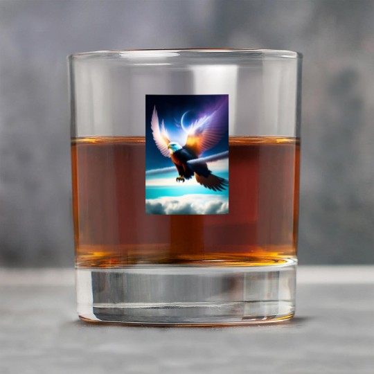 "Embrace Transformation: Crystal Eagle Design" Rock Glasses