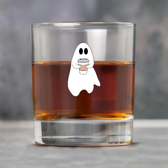 Ghost with latte Rock Glasses