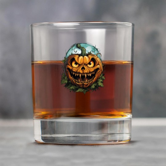 Scary Pumpkin Face I Spooky Halloween Rock Glasses