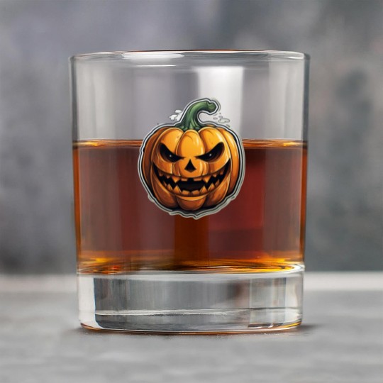 Scary Pumpkin Face I Spooky Halloween Rock Glasses