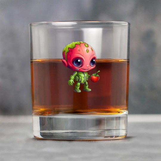 Strawberry Alien: Green & Red in Harmony Rock Glasses