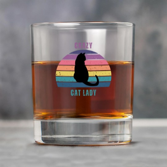 crazy cat lady Rock Glasses