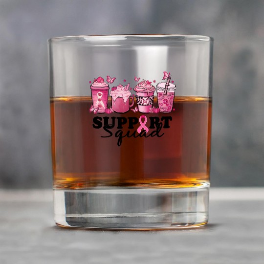 breast cancer coffee support squad Rock Glasses