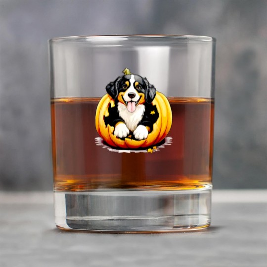 Halloween Bernese Mountain Dog Rock Glasses