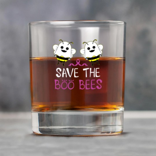 Save The Boo Bees Breast Cancer Awareness Rock Glasses