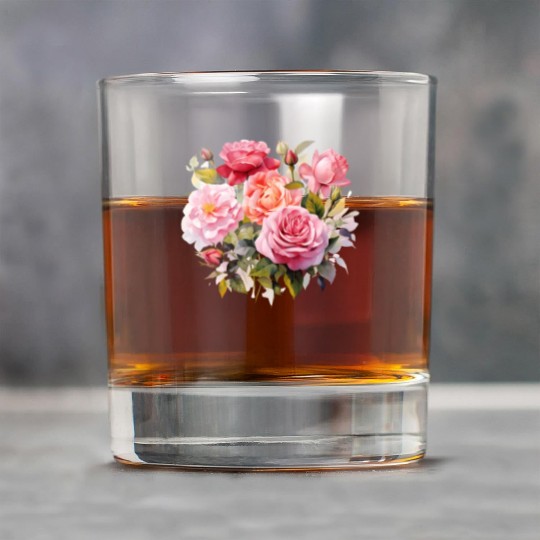 Nature's Artistic Elegance English Rose Tapestry Rock Glasses