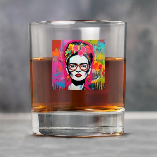 Frida Kahlo style urban art colorfull graffiti Rock Glasses