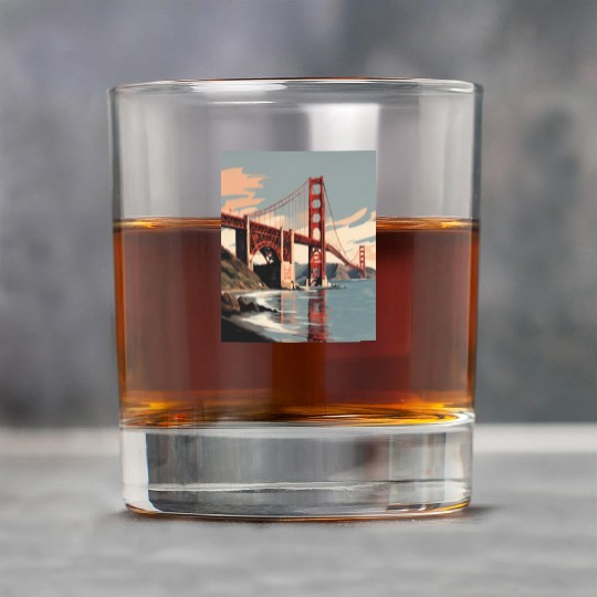 Golden Gate Bridge California Rock Glasses, Golden Gate