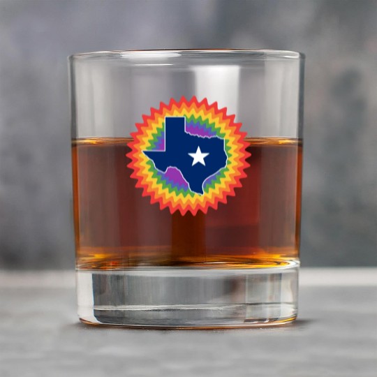 Texas Map Design for proud LGBT+ Texans Rock Glasses