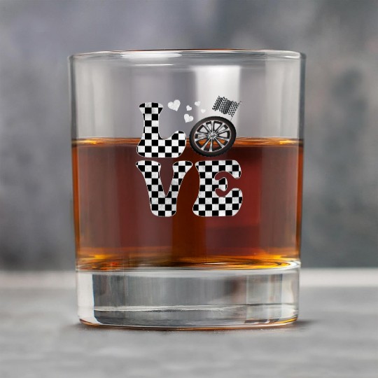 Drag Racing Drag Race LOVE Rock Glasses