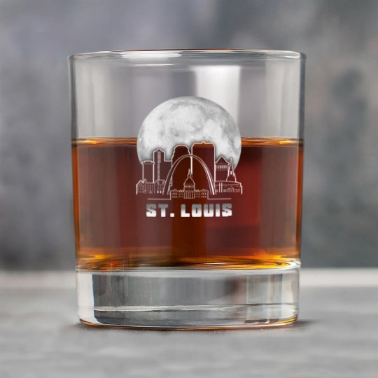 St. Louis Missouri Full Moon Rock Glasses