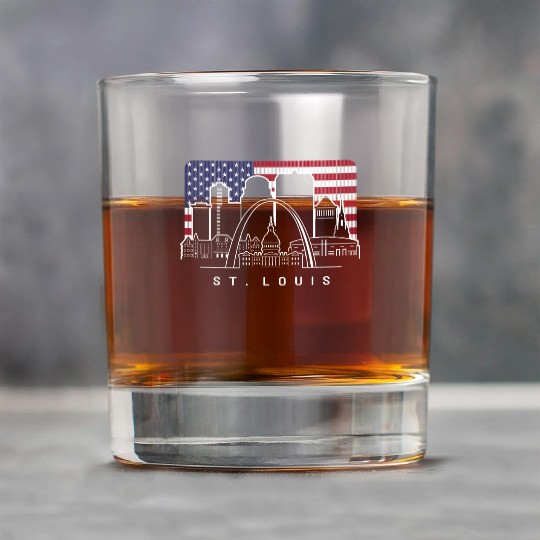 St. Louis Missouri American Flag Rock Glasses
