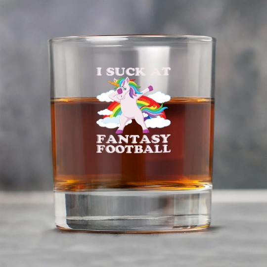 I suck at fantasy football dabbing unicorn funny Rock Glasses