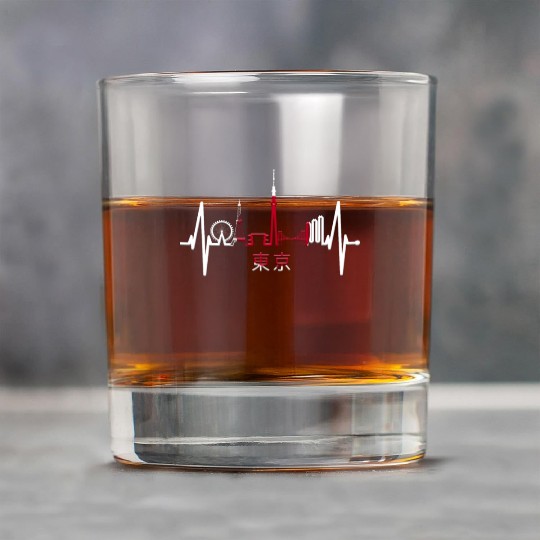 Tokyo Skyline Heartbeat Japanese Heart Love Tokyo Rock Glasses